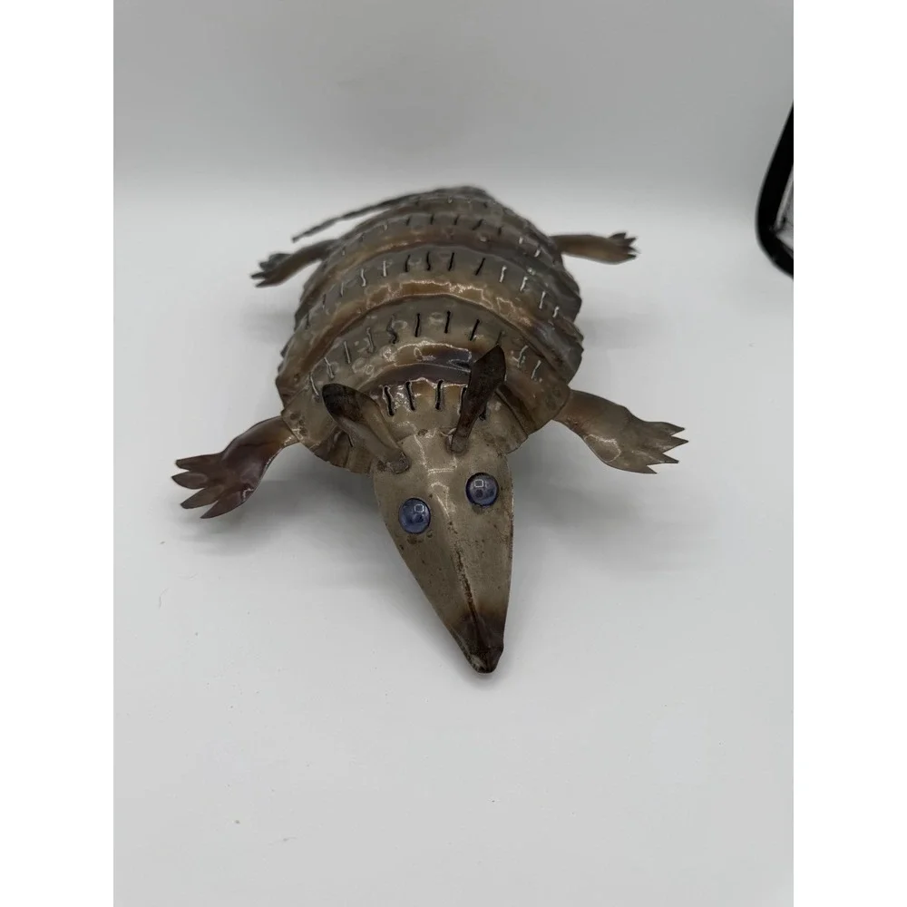 🐾🕯️‎ Armadillo Springy Metal Art Votive Candle Holder – Wall Mount – Rustic